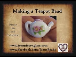 Teapot Lampwork Glass Bead by Jeannie Cox