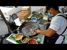 Amazing Egg Fried Carrot Cake by Muscle Man in Penang | Street Food in Malaysia