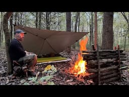 Autumn Bushcraft Camping | Campfire Cooking | Tarp Camping