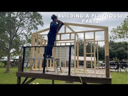 DIY OUTDOOR PLAYGROUND | BUILDING A PLAYHOUSE PART 2 | Framing the Playhouse