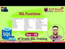 Day 8 - SQL Date Functions | to_char to_date add_months last_day sysdate in sql | Fox Oracle Apps