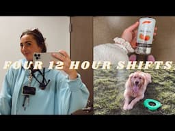 FOUR 12 HOUR SHIFTS IN A ROW: registered nurse in the emergency department, being honest, vlog