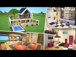 Minecraft: Modern House #54 Interior Tutorial - How to Build - 💡Material List in Description!