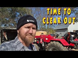 BUSY DAY ON THE NEW LAND |tiny house, homesteading, off-grid, cabin build DIY HOW TO sawmill tractor