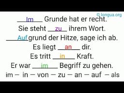 Präpositionen Mix, Übungen zur deutschen Sprache #deutschlernen