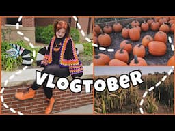 fall activities & crocheting a halloween sweater🎃✨🧶 | vlogtober |