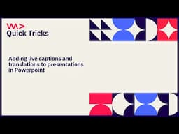 Accessibilty Tip: Powerpoint has live captions and translations