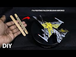 Badass🔥Build an plane model F16 Fighting falcon belgian force just from wooden sticks