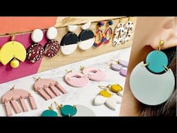 10 Polymer Clay Earrings Using Circle Cutter | Trendy Statement Earrings