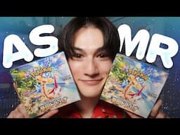 some pokemon card asmr to help you sleep {crinkle sounds, card shuffling, whispering}