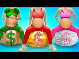 RICH vs. BROKE vs. MEGA RICH PREGNANT💸 Ultimate Parenting Hacks! Funny Situations by 123 GO SCHOOL