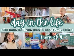 MOM OF 4 DITL - ALDI HAUL, CONNETIX BALL RUN, LIFE UPDATES, PUZZLE & GAME ORGANIZATION, 10M UPDATE