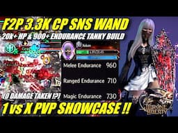 F2P SNS WAND 3.3K+ CP, 20K+ HP & 900+ ENDURANCE TANKY BUILD | 1 vs X Open World PVP Showcase & Guide