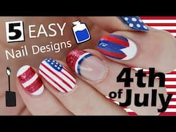 FIVE IN FIVE | Easy Fourth Of July Nail Art | Nailed It NZ