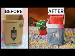 DIY MULTIPURPOSE ORGANIZER WITH CARDBOARD BOX/CARDBOARD BOX ORGANIZER DIY/SIMPLIFIED HOME DIY