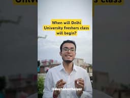 Delhi University schedule for freshers #duadmissions2024