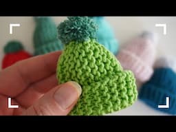 KNIT MINI HAT ✨ only knit stitches ✨ for decor, Christmas, gift tags, egg warmers...