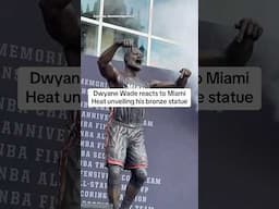 Dwyane Wade reacts to Miami Heat unveiling his bronze statue 🏀 #MiamiHeat #DwyaneWade #NBA