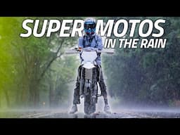 We got caught in a storm on supermotos...