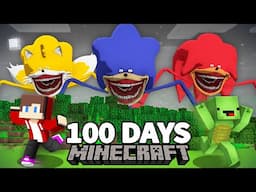 How JJ and Mikey Survive 100 Days From ALL THE SONIC TAPES and AMY ROSE TAPES Minecraft? - Maizen