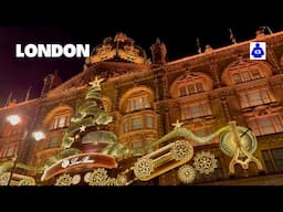 2024 London Walk 🇬🇧 CHRISTMAS LIGHTS Harrods Knightsbridge to Belgravia| Central London Walking Tour