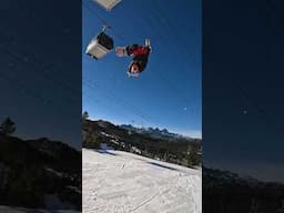 Top-to-bottom in Main Park #snowboarding #mammothmountain