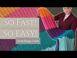 SUNSET WAVES CROCHET BLANKET TUTORIAL | BEGINNER FRIENDLY | Camp Boggy Creek