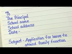 Application for leave of absence | How to write an application | Leave application to principal