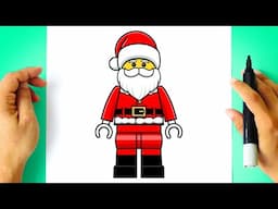 How to DRAW LEGO SANTA CLAUS