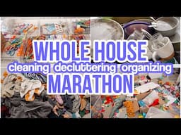 WHOLE HOUSE CLEANING DECLUTTERING AND ORGANIZING MARATHON // OVER 3 HOURS OF CLEANING MOTIVATION