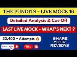 Detailed Analysis of THE PUNDITS WEEKLY Last LIVE MOCK 16  #ssc #ssccgl