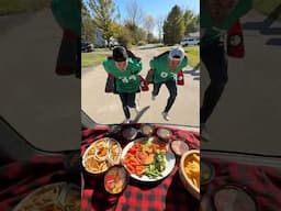 Sprinting while tailgating, with @freshcravings #ad #freshcravingspartner #cravegoodness