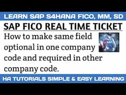 How to make same field in optional in one company code and require in other company code | SAPTICKET