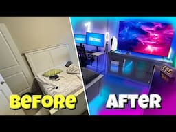 I turned my brothers messy room into his DREAM gaming setup *everyone was SHOCKED*