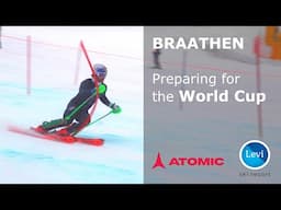 Lucas Braathen on ice - Slalom Training