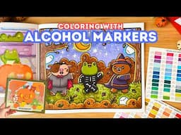 Start-to-Finish Coloring Book Page with Alcohol Markers 🖍️ Color With Me