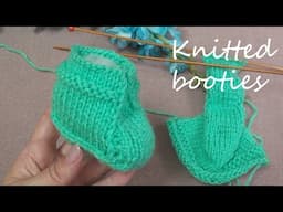 Baby booties. How to Knit BABY BOOTIES  [simple for beginners(easy)