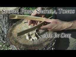 Hand-Carving Wood Bushcraft Tongs