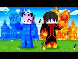 WATER King vs LAVA King Survival Battle in Minecraft!