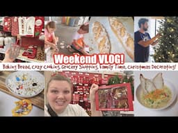 WEEKEND VLOG! Baking Bread, Cozy Cooking, Grocery Shopping, Family time, Christmas Decorations!