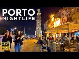 Porto NIGHTLIFE, A night WALK in Porto Portugal 4K HDR