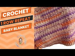 Crochet 1 Row Repeat Baby Blanket/ Crochet Blankets for Beginners