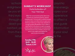 Sunday's Workshop is ALMOST SOLD OUT!