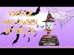 VINTAGE HALLOWEEN DIY DECOR - CUTE GHOST WITCH -  DOLLAR TREE DIY -