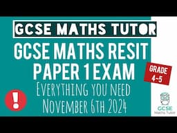 Everything You Need for GCSE Maths Resit Paper 1 | 6th November 2024 | Crossover | Edexcel AQA