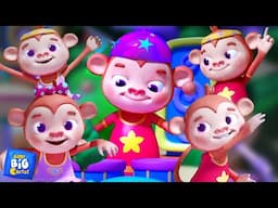 Five Little Monkeys Jumping On The Bed, Counting Song and Nursery Rhymes for Kids