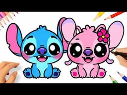 HOW TO DRAW STITCH AND ANGEL 💙💗