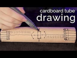 [ASMR] Scratching & Drawing on a Cardboard Tube (NO TALKING)