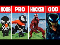 Minecraft VENOM 3 STATUE BUILD CHALLENGE - NOOB vs PRO vs HACKER vs GOD