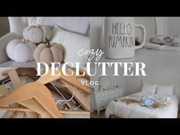 Cozy Fall 🍂 Coffee ☕️ Declutter Vlog \\ Tradwife Trend?  Dresses, makeup vanity, new dog routine